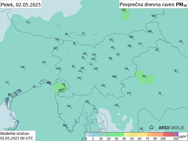 Napoved PM10 za jutri